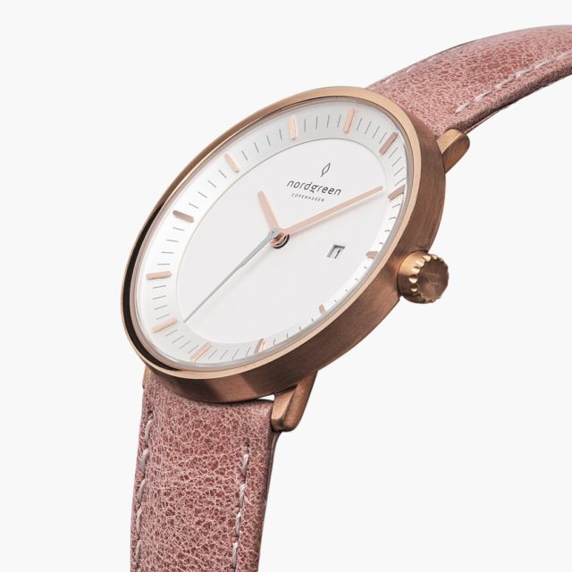 Nordgreen Philosopher - Rose Gold Pink Leather