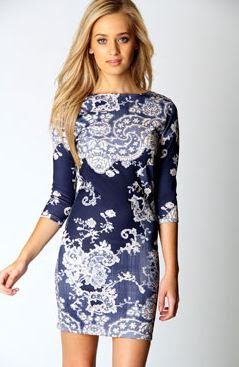 Darcey Printed Sleeve Bodycon Dress £12.00 - Click image to buy