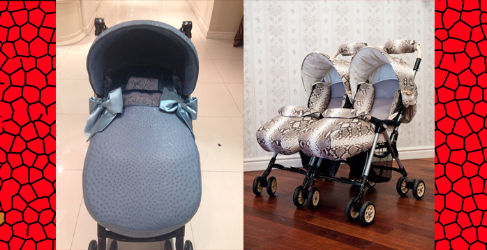 crazy expensive ostritch and python baby strollers from russia