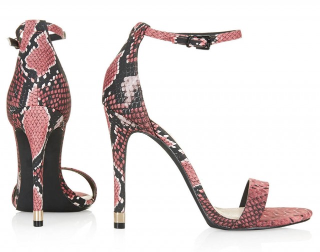 Add these RUBY Snake Effect High Heel Sandals to the above and he won't know what hit him
