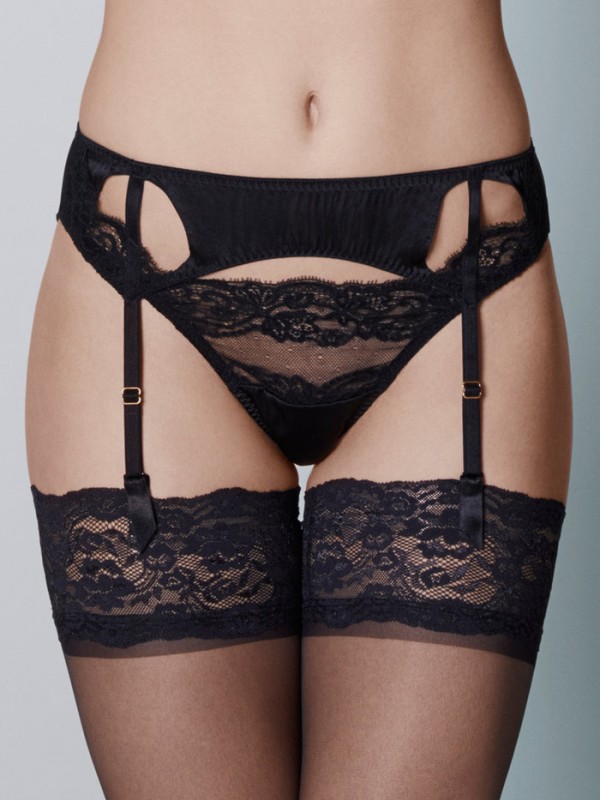 Coco de Mer Seraphine Suspender Belt - The finishing touch to your ensemble, our ethereal Seraphine Suspender is an opulent choice in jet black silk. Wear it to exude the unique confidence only a beautiful matching lingerie set affords £95.00