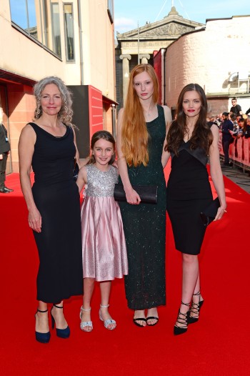 Seylan Baxter, Amber Rissmann, Kayla Fallon and Lynn Kennedy attend the UK Premier of 'Macbeth' at the Edinburgh Festival Theatre on 27th September 2015.