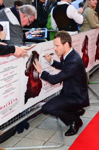 Michael Fassbender attends the UK Premier of 'Macbeth' at the Edinburgh Festival Theatre on 27th September 2015.