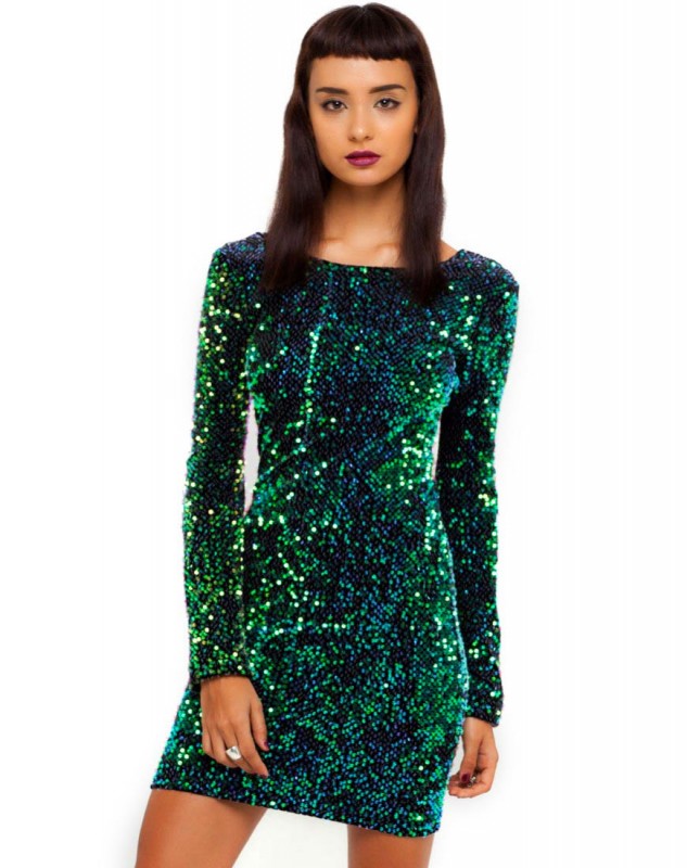 Dazzling green sequin dress 