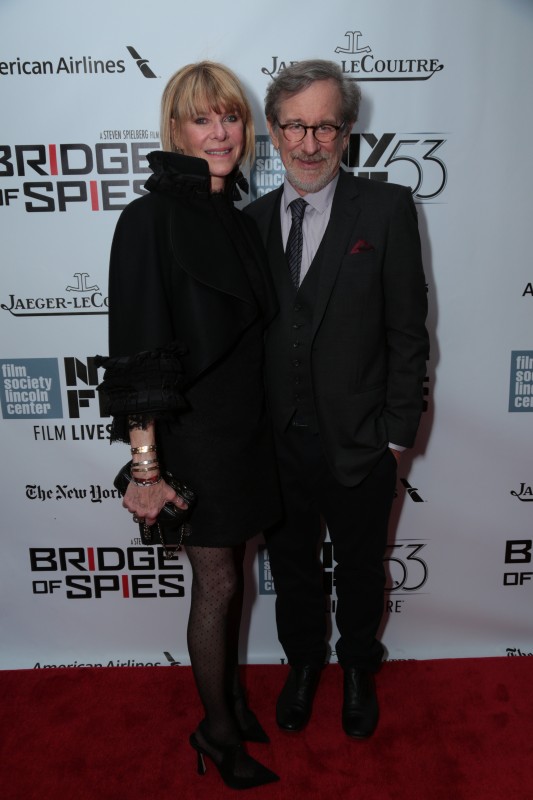 Steven Spielberg and Kate Capshaw arrive as DreamWorks Pictures and Fox2000 Pictures present the "Bridge of Spies" world premiere at the New York Film Festival at Lincoln Center in New York on October 4, 2015 (Photo: Alex J. Berliner/ABImages)