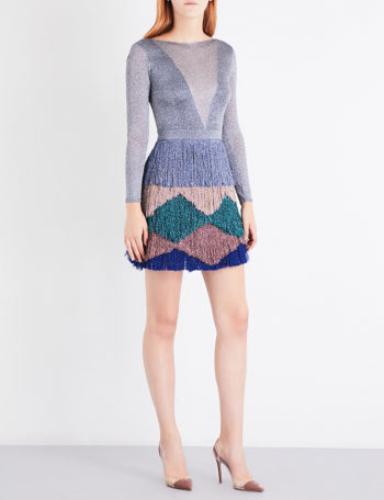 MISSONI Backless metallic-knit zigzag dress