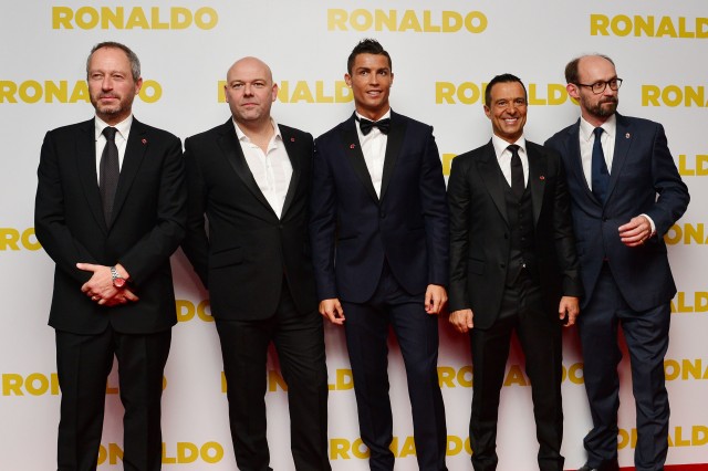 09/11/2015 'Ronaldo' World Premiere at Vue, Leicester Square Anthony Wonke, Paul Martin, Cristiano Ronaldo, Jorge Mendes and James Gay-Rees