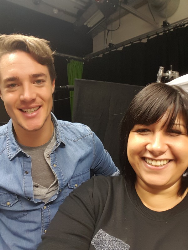 Our Film Editor, Zehra Phelan with Alexander Dreymon after the interview.