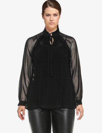 carmakoma Victorian pleated chiffon blouse