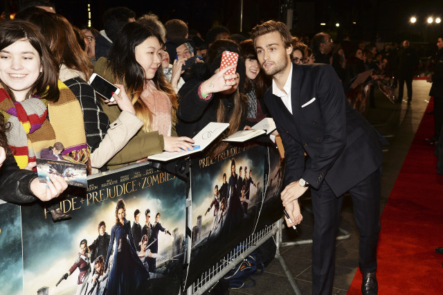 LONDON, ENGLAND - FEBRUARY 01:  Douglas Booth attends the red carpet for the European premiere for "Pride And Prejudice And Zombies" on at Vue West End on February 1, 2016 in London, England.  (Photo by Dave J Hogan/Dave J Hogan/Getty Images) *** Local Caption *** Douglas Booth