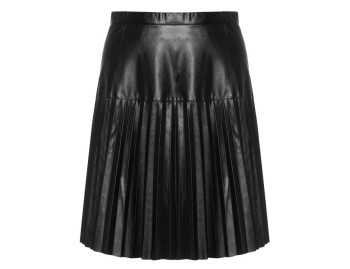 studio pleated faux leather skirt