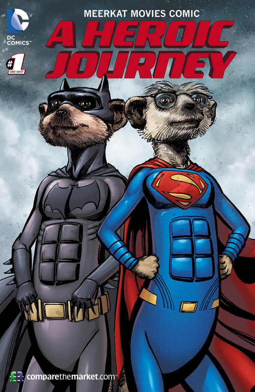  DC Comic book legend Neal Adams illustrates well known meerkats in first brand partnership of its type in UK.