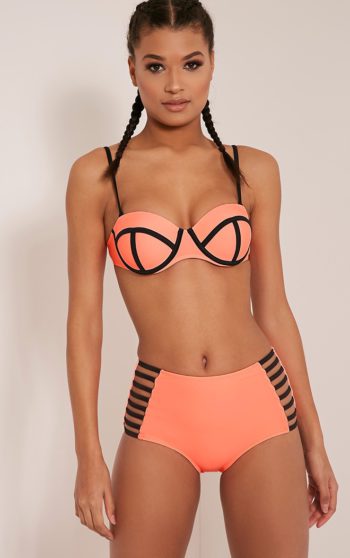 Sola Coral Cut Out High Waisted Bikini