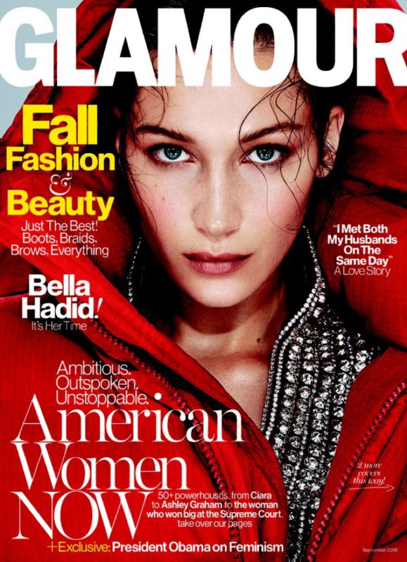 Bella Hadid Glamour Magazine cover