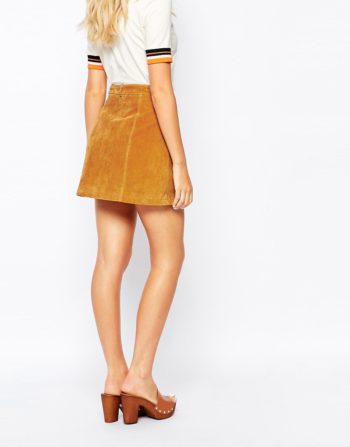 Monki A-line 70'S Suede Skirt