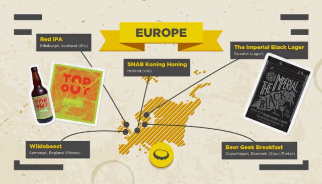 local craft beers map europe