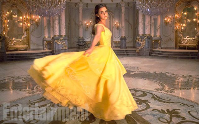 Emma Watson stars as Belle in yellow dress