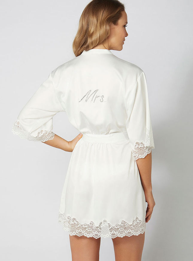 Mrs satin and lace robe