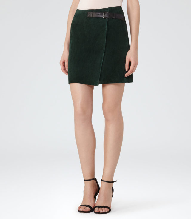 Chase Suede Mini Wrap Skirt