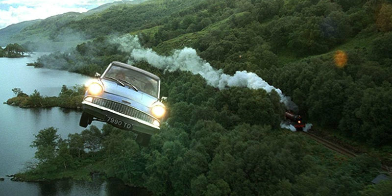 The Ford Anglia in Harry Potter and the Chamber of Secrets
