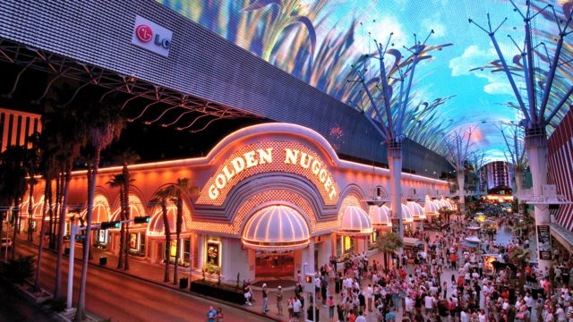 Fremont Street Experience and the Golden Nugget Hotel