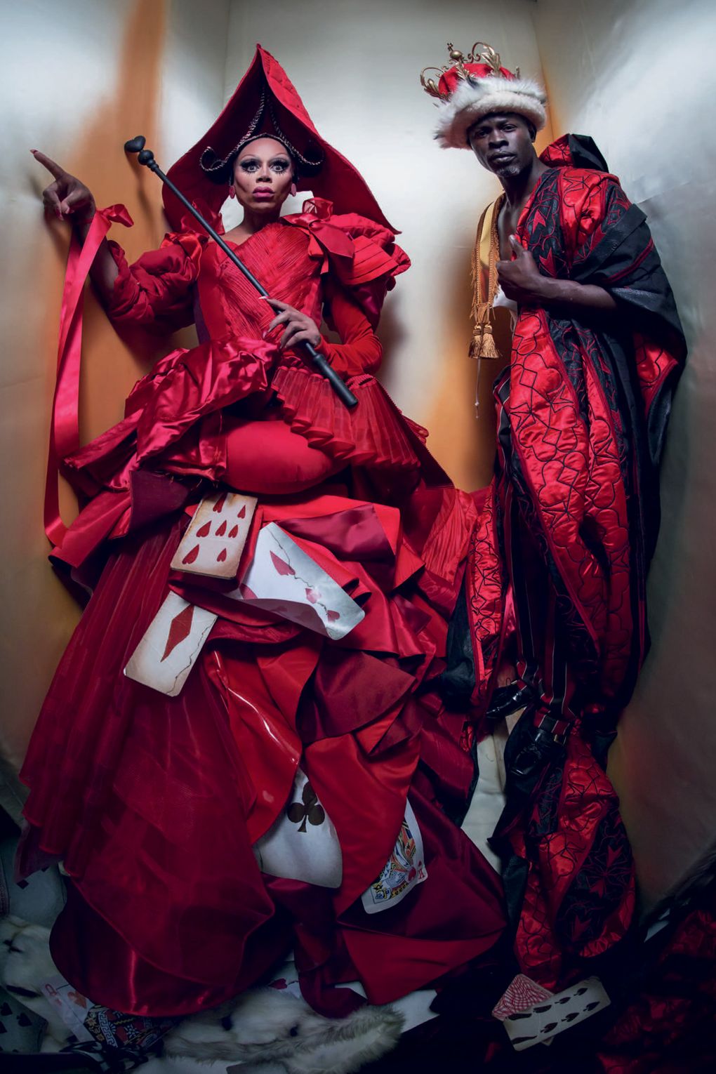 RuPaul and Djimon Hounsou as The Queen and King of Hearts