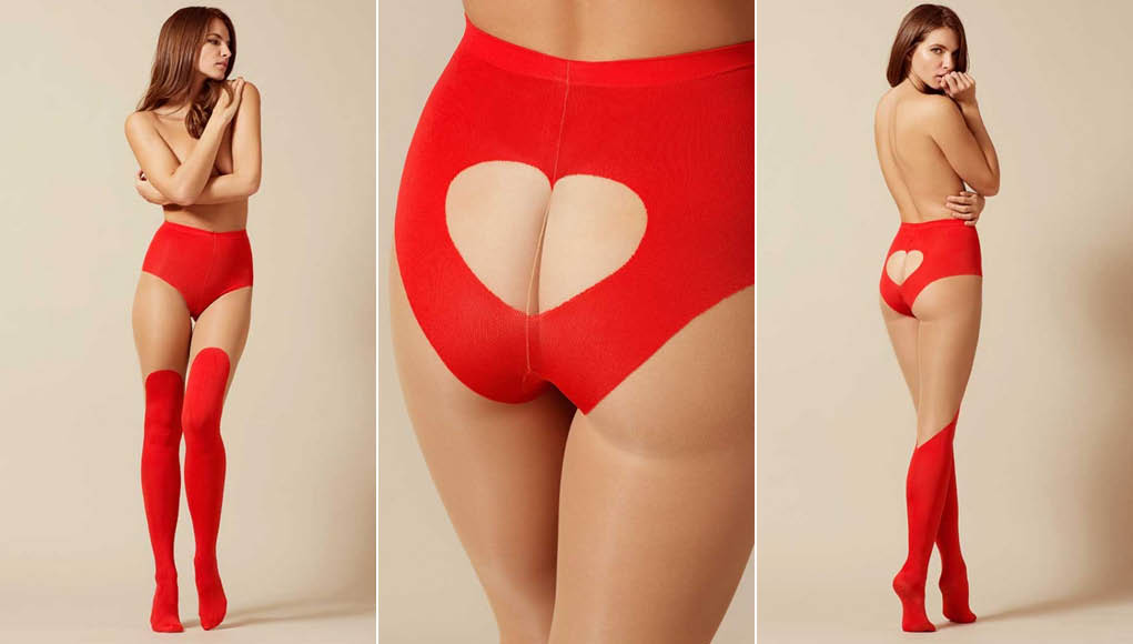 Heart Tights Blush And Red