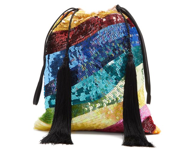 Attico Sequin-embellished tassel pouch