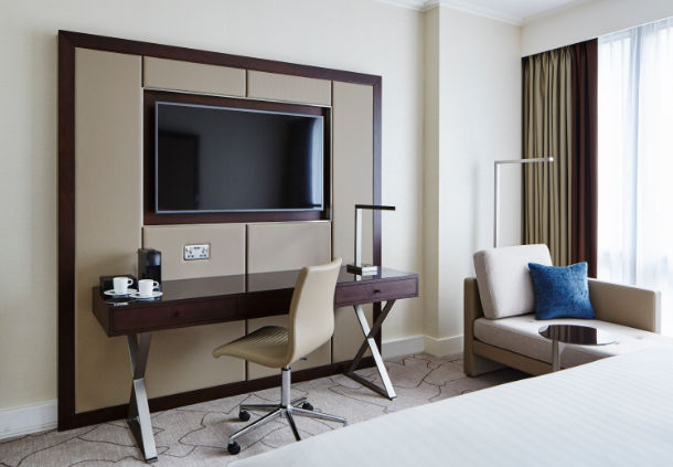 Executive guest rooms at the London Marriott Hotel.