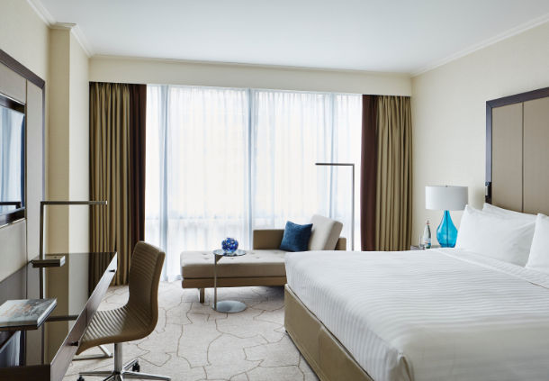 Executive guest rooms at the London Marriott Hotel.