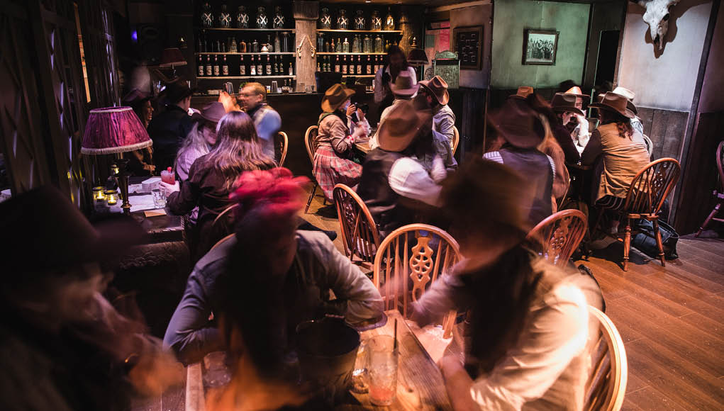 Moonshine Saloon Busy Bar Room