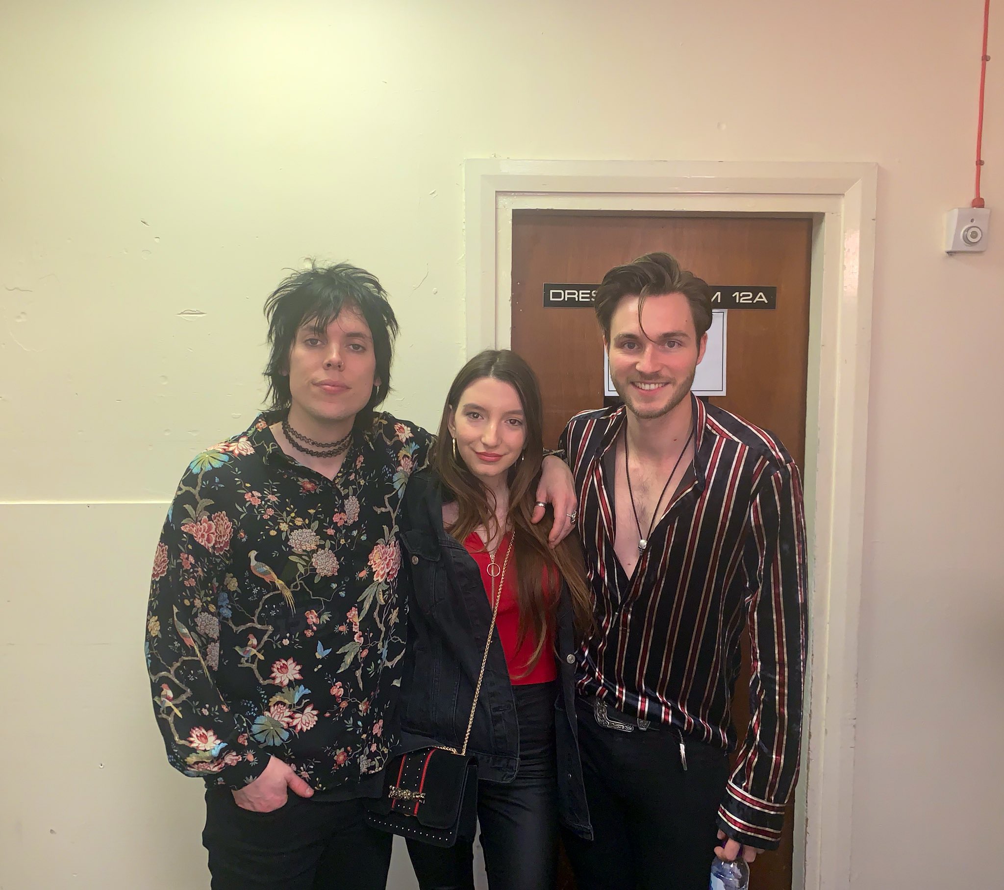 Sophie Bird backstage with Luke and Jed