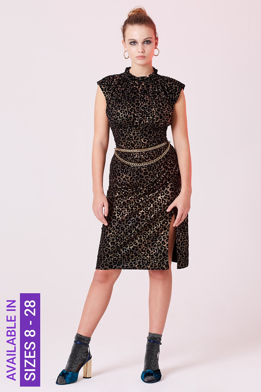 Leopard Print Velvet Burnout Dress