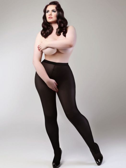 Miss Naughty 100 Denier Blackout Crotchless Tights - One Size to XXXL