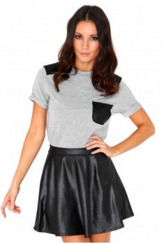 leather skater skirt