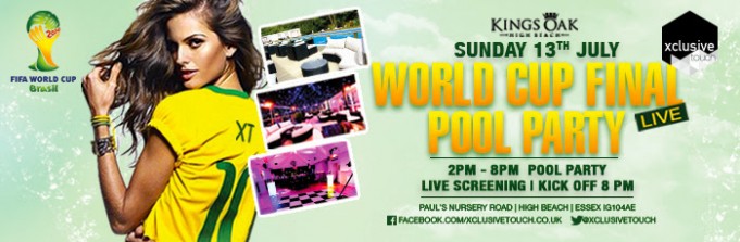 World Cup Final, Essex Pool Party & Live Screening Sun 13th July