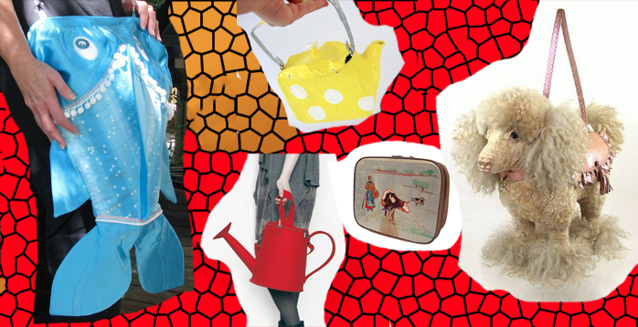 creepy hipster poodle handbags from etsy