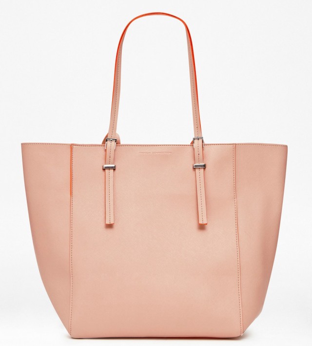 French connection penelope shopper bag in peach nasturium