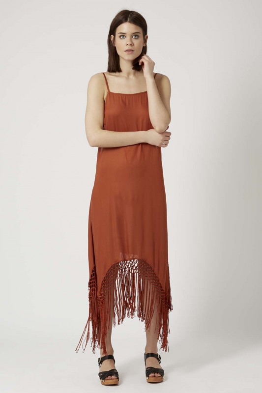 Fringe Hem Maxi Dress