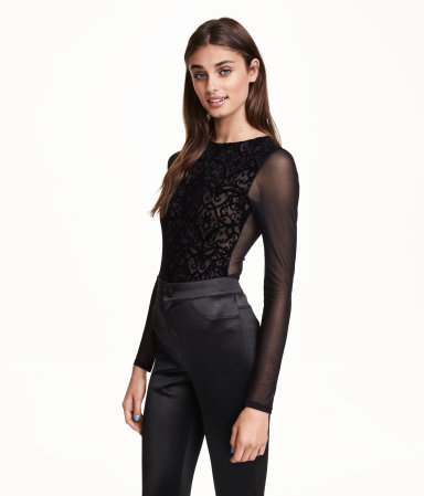 Bodysuit with burnout pattern