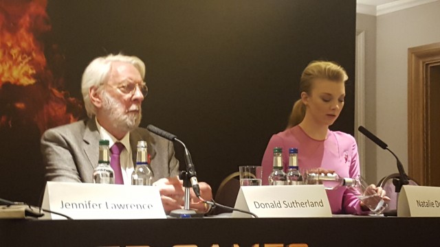 Donald Sutherland and Natalie Dormer attend the UK Press Conference for The Hunger Games Mockingjay Part 2 - Photo Credit: Zehra Phelan