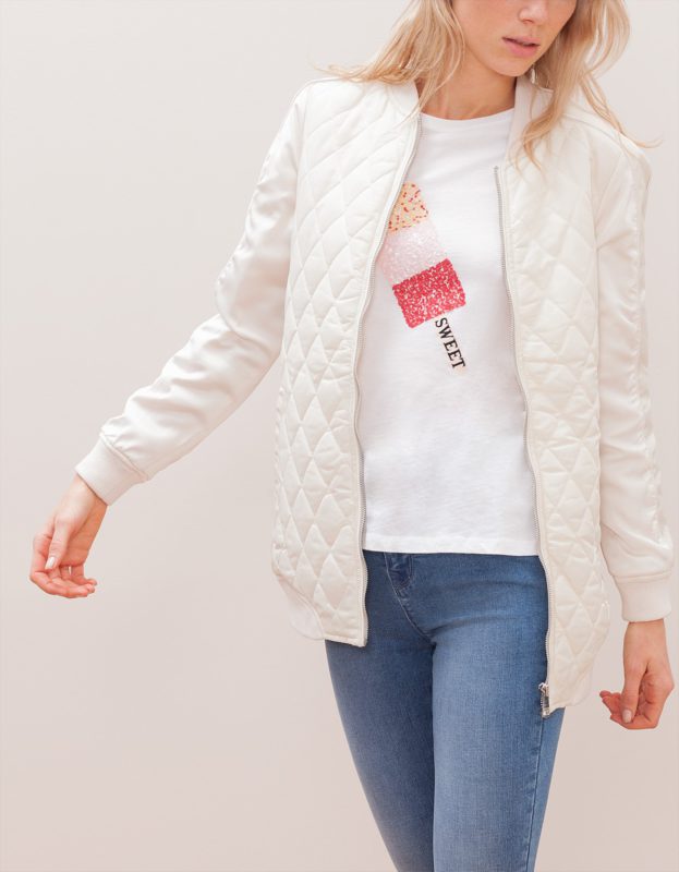 combo satin bomber jacket