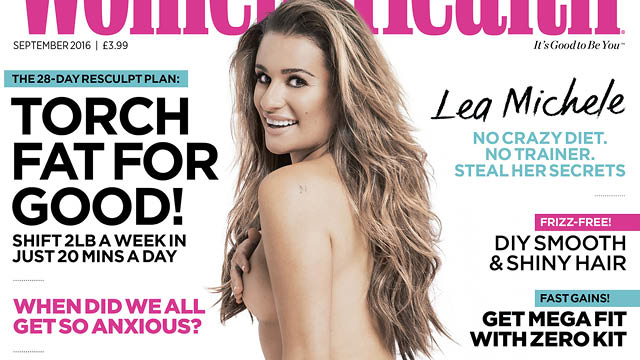 lea michelle naked womens health cover