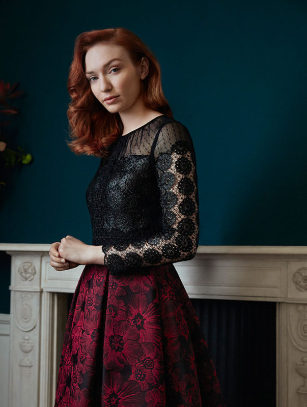 Eleanor Tomlinson for Karen Millen