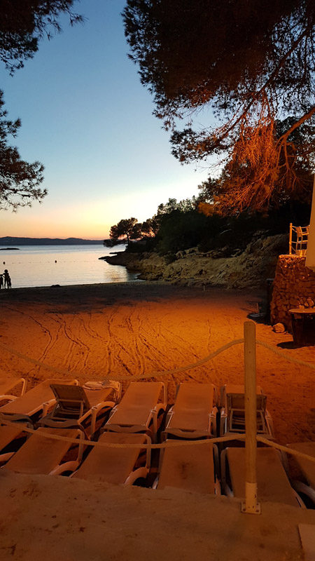 The beautiful view from our seats as the sunset in ibiza. 