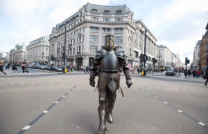 Seven Foot Knight Takes Over The Streets of London