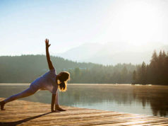 yoga by lake
