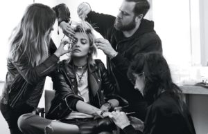 Michael Jacksons daughter Paris Jackson hits the lights for Vanity Fair Surrounded by a glam squad, Paris Jackson rocks a leather jacket and ripped denim