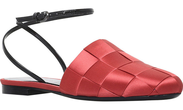 MARCO DE VINCENZO Basket weave satin slides large