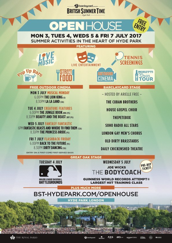 BST Hyde Park’s Open House Outdoor cinema event this summer